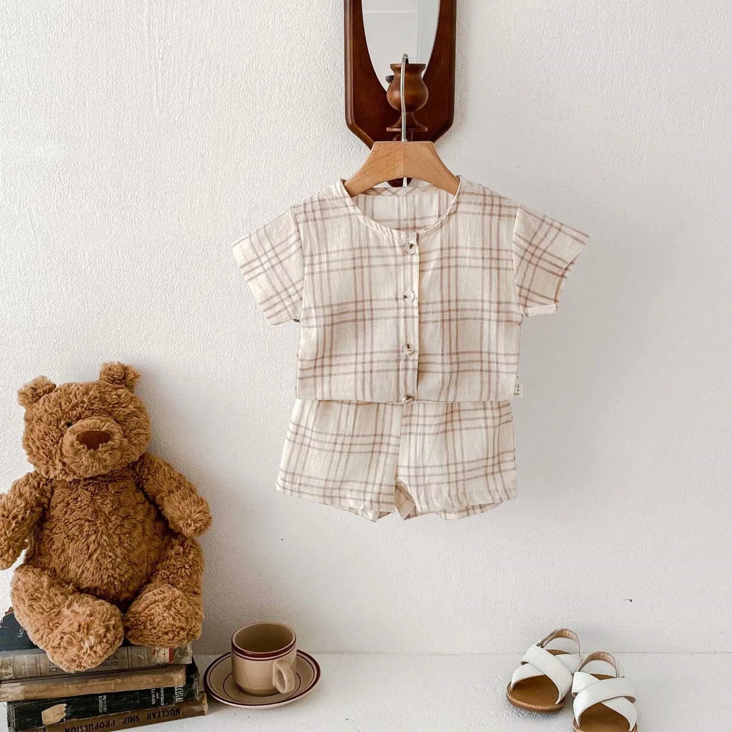 Pure Cotton Baby Clothes -Classic Plaid Baby Boy Set - BabZ